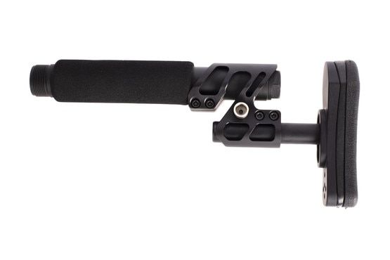 Odin Works adjustable Zulu 2.0 stock has a padded extended buffer tube with secondary buffer system for reduced felt recoil